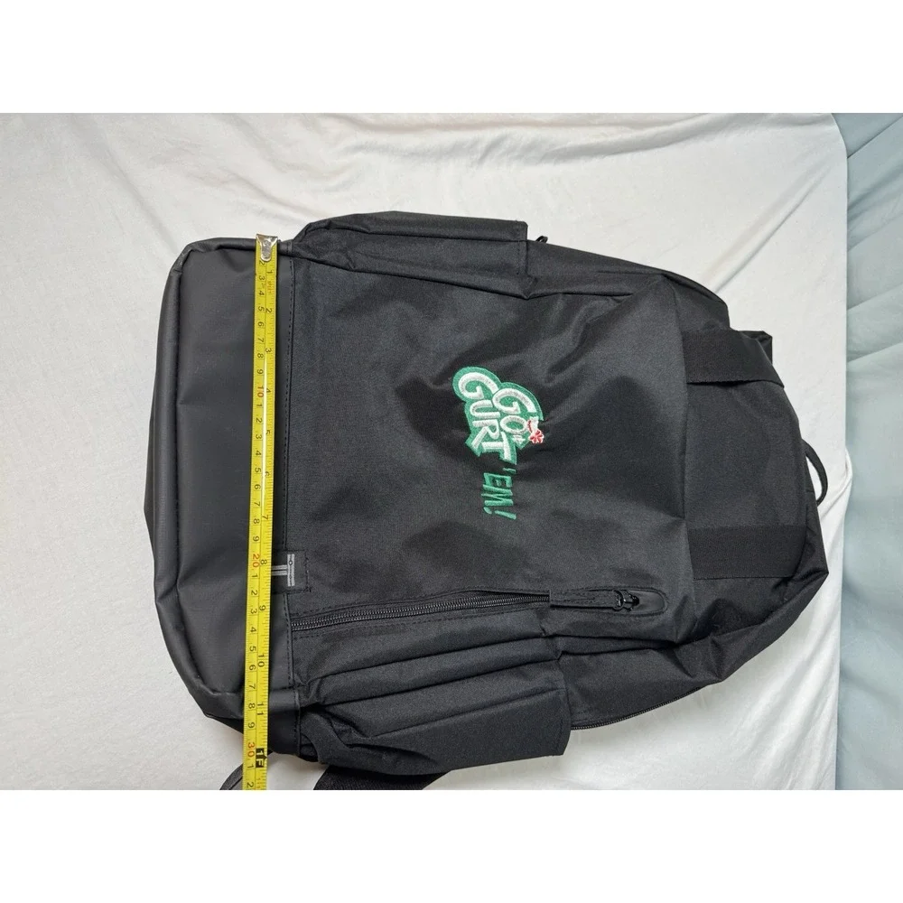 Go Gurt Em Black Backpack Food Yogurt Kids Advertising Leed's Traveling Bag